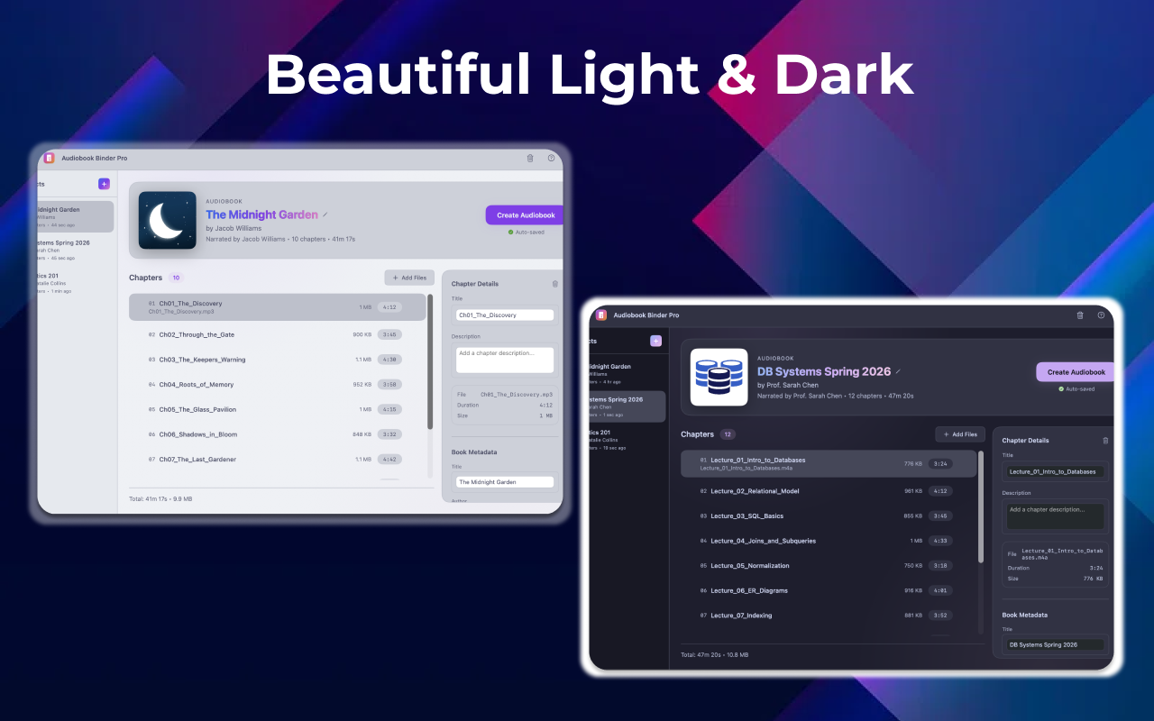 Beautiful in light and dark mode